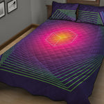 Green Light EDM Geometric Print Quilt Bed Set