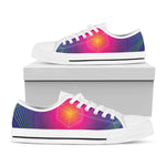 Green Light EDM Geometric Print White Low Top Shoes