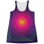 Green Light EDM Geometric Print Women's Racerback Tank Top