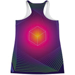 Green Light EDM Geometric Print Women's Racerback Tank Top