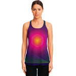 Green Light EDM Geometric Print Women's Racerback Tank Top