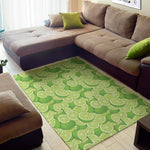 Green Lime Pattern Print Area Rug