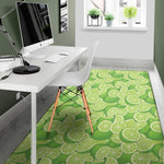 Green Lime Pattern Print Area Rug