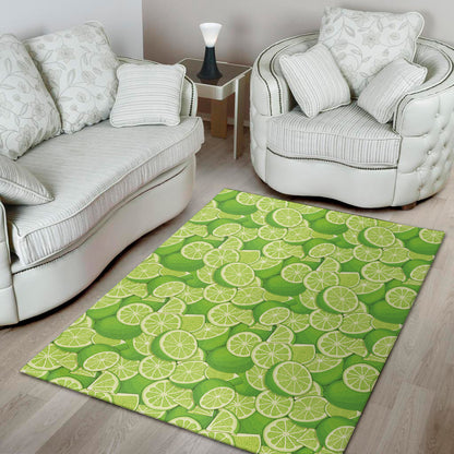 Green Lime Pattern Print Area Rug