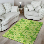 Green Lime Pattern Print Area Rug