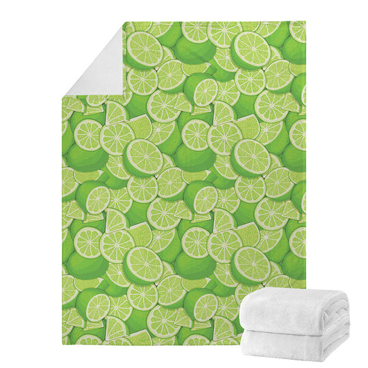 Green Lime Pattern Print Blanket