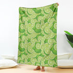 Green Lime Pattern Print Blanket