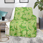 Green Lime Pattern Print Blanket