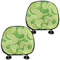 Green Lime Pattern Print Car Headrest Covers