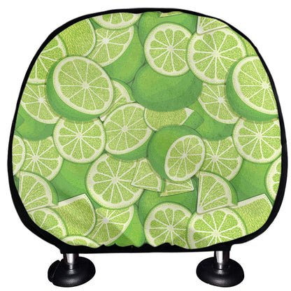 Green Lime Pattern Print Car Headrest Covers