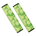 Green Lime Pattern Print Car Seat Belt Covers