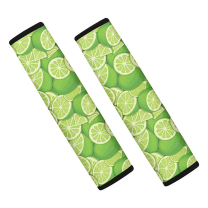 Green Lime Pattern Print Car Seat Belt Covers