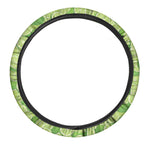 Green Lime Pattern Print Car Steering Wheel Cover