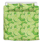 Green Lime Pattern Print Duvet Cover Bedding Set