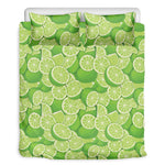 Green Lime Pattern Print Duvet Cover Bedding Set