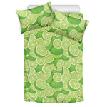 Green Lime Pattern Print Duvet Cover Bedding Set