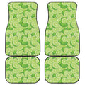 Green Lime Pattern Print Front and Back Car Floor Mats