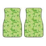 Green Lime Pattern Print Front Car Floor Mats