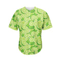 Green Lime Pattern Print Men's Baseball Jersey