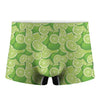 Green Lime Pattern Print Men's Boxer Briefs