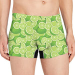 Green Lime Pattern Print Men's Boxer Briefs