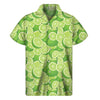 Green Lime Pattern Print Men's Short Sleeve Shirt