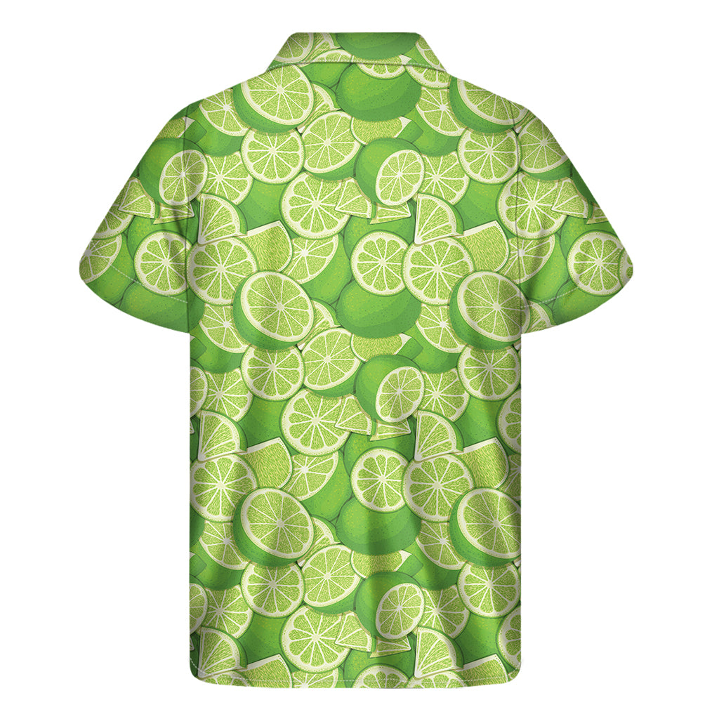 Green Lime Pattern Print Men's Short Sleeve Shirt