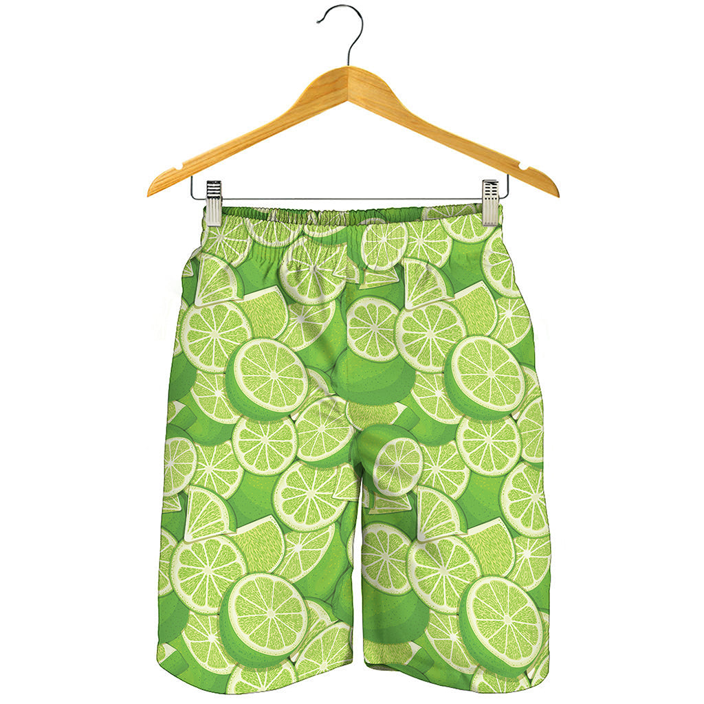 Green Lime Pattern Print Men's Shorts
