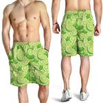 Green Lime Pattern Print Men's Shorts