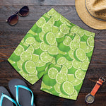 Green Lime Pattern Print Men's Shorts