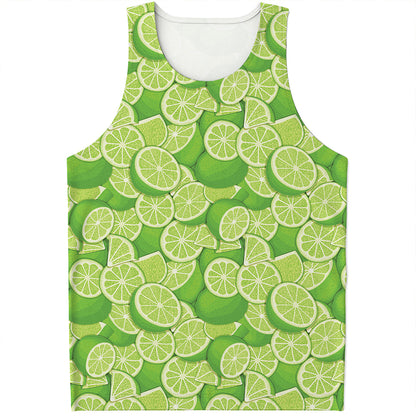 Green Lime Pattern Print Men's Tank Top