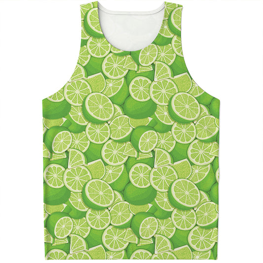 Green Lime Pattern Print Men's Tank Top