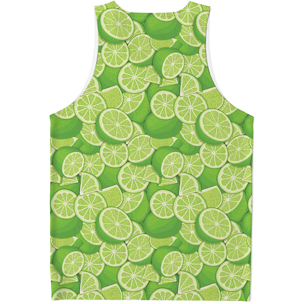 Green Lime Pattern Print Men's Tank Top