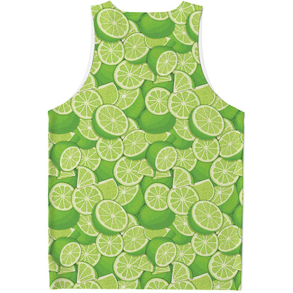 Green Lime Pattern Print Men's Tank Top