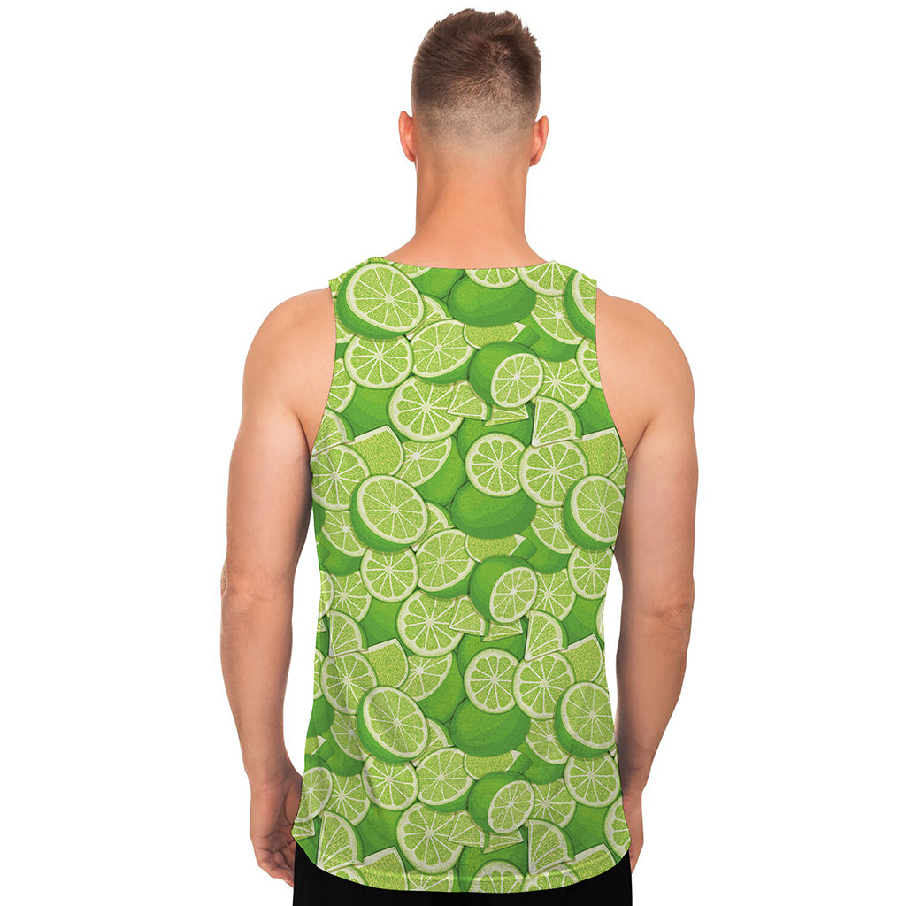 Green Lime Pattern Print Men's Tank Top