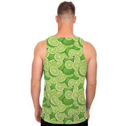Green Lime Pattern Print Men's Tank Top