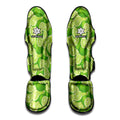 Green Lime Pattern Print Muay Thai Shin Guards