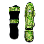 Green Lime Pattern Print Muay Thai Shin Guard