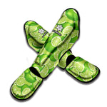 Green Lime Pattern Print Muay Thai Shin Guard