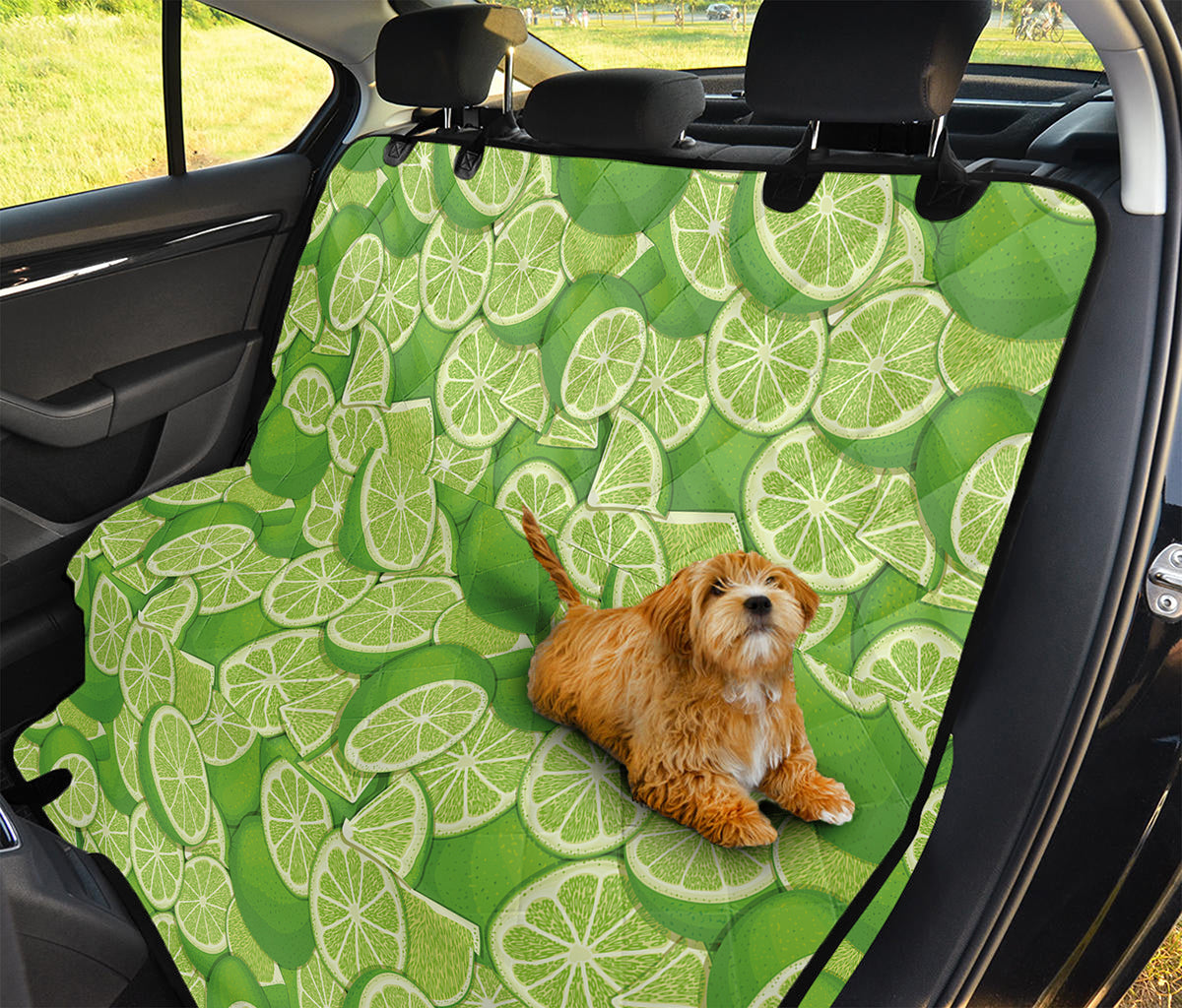 Green Lime Pattern Print Pet Car Back Seat Cover