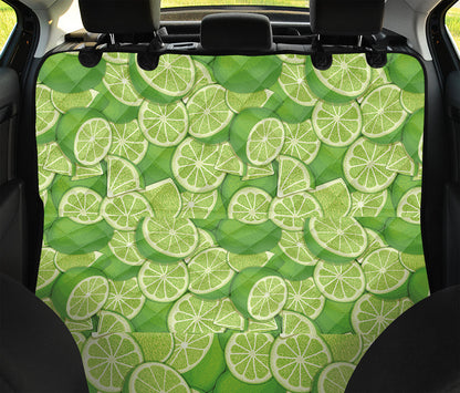 Green Lime Pattern Print Pet Car Back Seat Cover