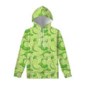 Green Lime Pattern Print Pullover Hoodie