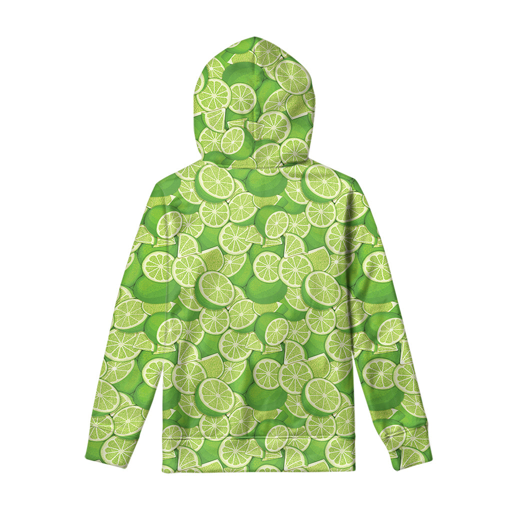 Green Lime Pattern Print Pullover Hoodie