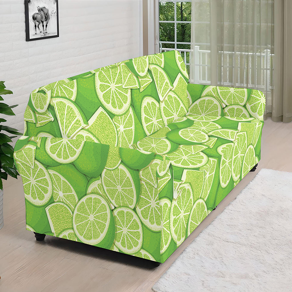 Green Lime Pattern Print Sofa Cover