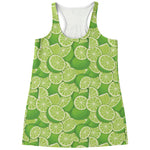 Green Lime Pattern Print Women's Racerback Tank Top