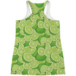 Green Lime Pattern Print Women's Racerback Tank Top