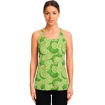 Green Lime Pattern Print Women's Racerback Tank Top