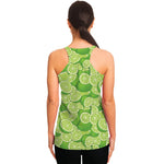 Green Lime Pattern Print Women's Racerback Tank Top