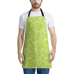 Green Lime Slices Pattern Print Apron