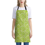 Green Lime Slices Pattern Print Apron